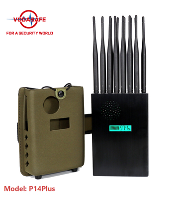 14 Bands Portable Signal Jammer 12000mAh Battery Capacity LCD Display Multi Use