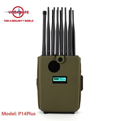 High Power Portable Handheld Signal Jammer 14 Bands 2 - 25M Jamming range