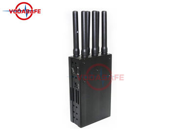 Black Shell Wifi Signal Jammer Six Antennas Rechargeable Powerful Battery For Outdoors