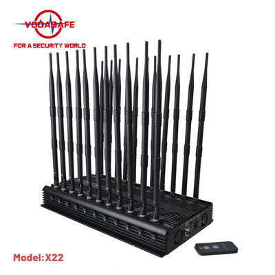 0-60m Cell Phone Signal Jammer 22 Antennas 46w WiFi GPS 3G 4G